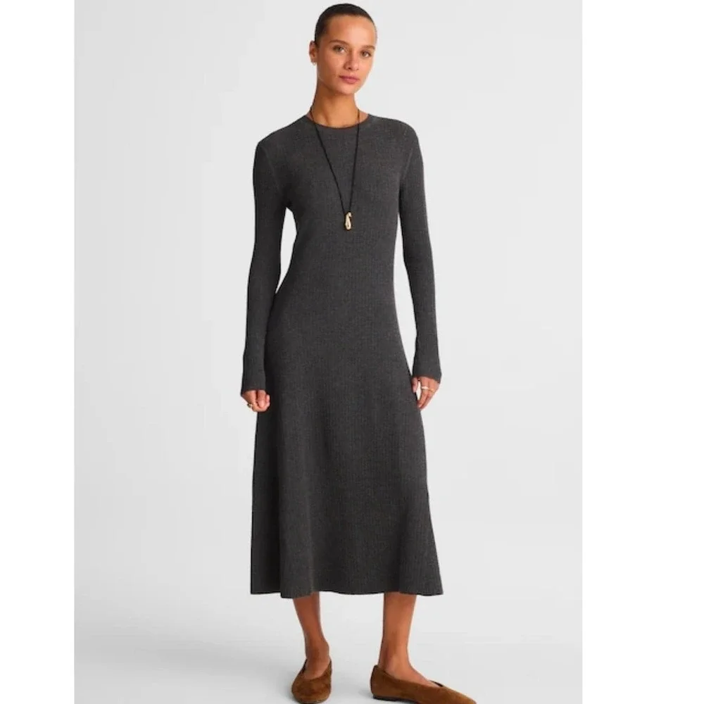 madewell grey sweater dress Madewell Sweater Maxi Dress In Heather Charcoal - 40% Off